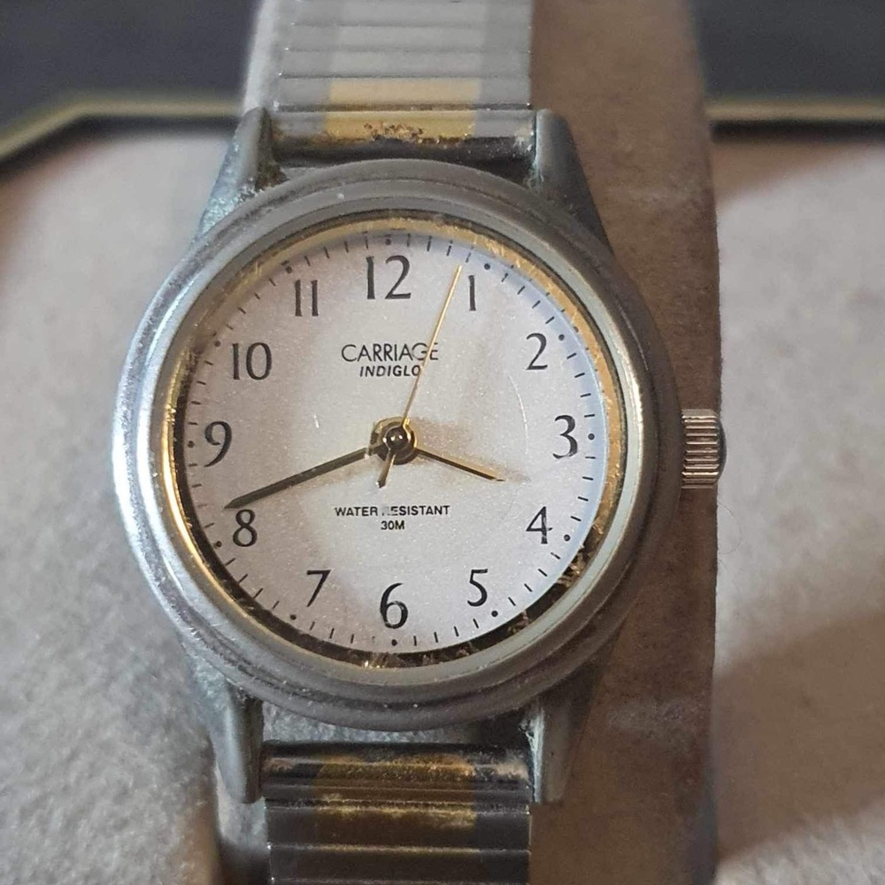 🦋10/$20🦋 Carriage Indiglo Silver/Goldtone Stainless Steel Women's Watch